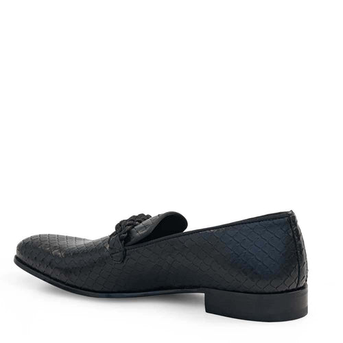 Mezlan Embossed Braid Loafer Black (20757)