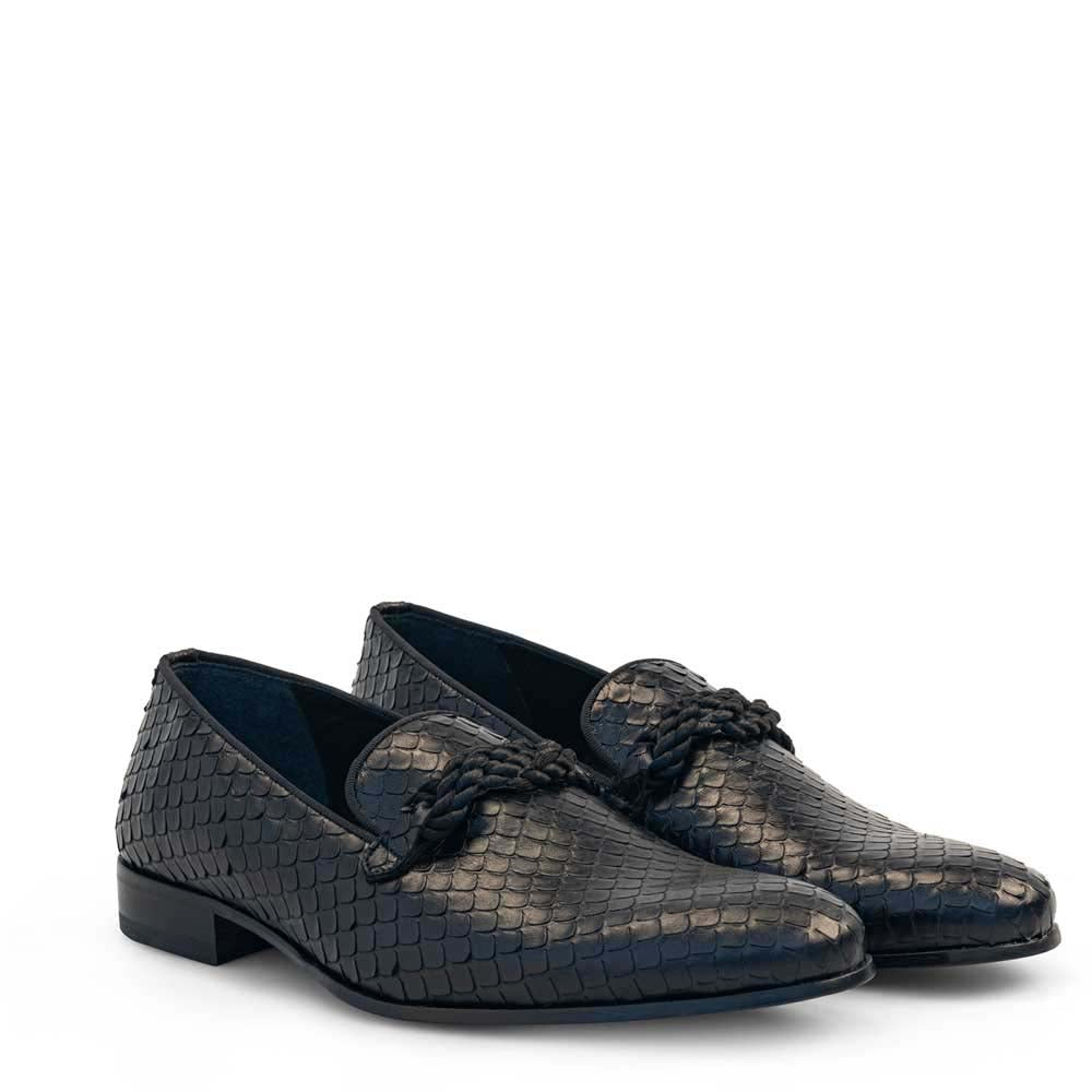 Mezlan Embossed Braid Loafer Black (20757)