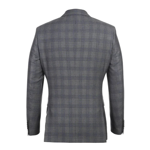 English Laundry Collection - 2 Piece Slim Fit Gray Plaid Notch Lapel Suit