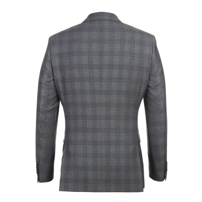 English Laundry Collection - 2 Piece Slim Fit Gray Plaid Notch Lapel Suit