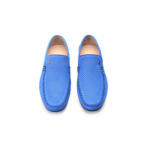 P00024-2301-perforated Driving shoe Blue