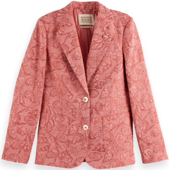 Mens Paisley Blazer - Floral Sport Coat - Peach Sport Jacket mensusain