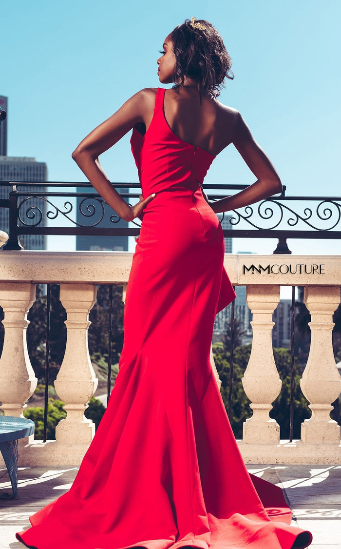 Fouad Sarkis 2425A One-Shoulder Blue Draped Couture Gown