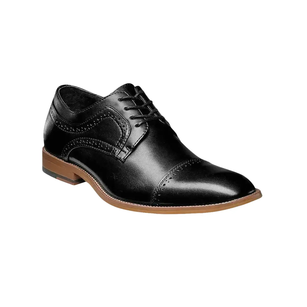 25066,Stacy Adams Leather Shoes Dickinson Cap Toe Lace up All Colors – SuitUSA