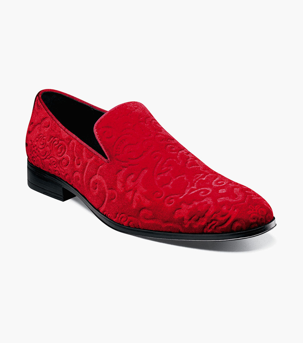 Stacy Adams Saunders Debossed Velour Slip On by Stacy Adams Shoes