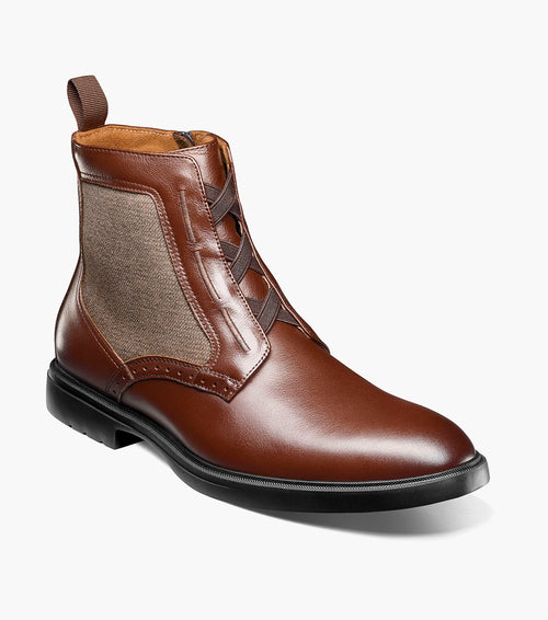 THOMPSON Plain Toe Elastic Lace Boot