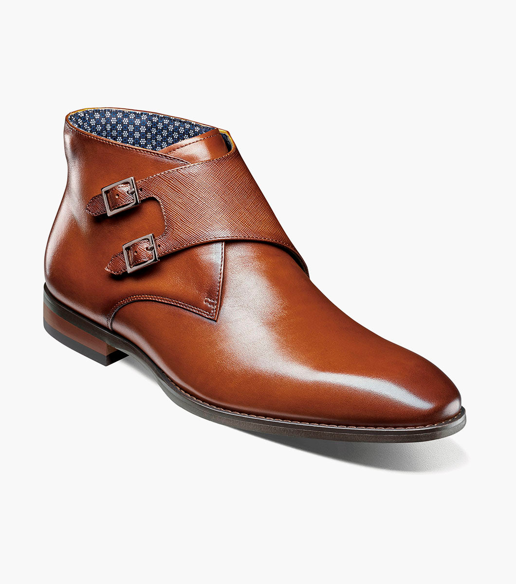 KAIUS Plain Toe Double Monk Strap Boot