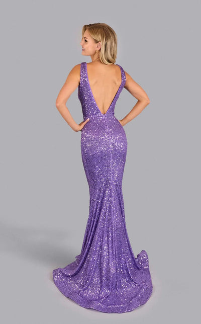 Jessica Angel JA2594 V-Neck Illusion Sleeveless Mermaid Stretch Sequin Dress
