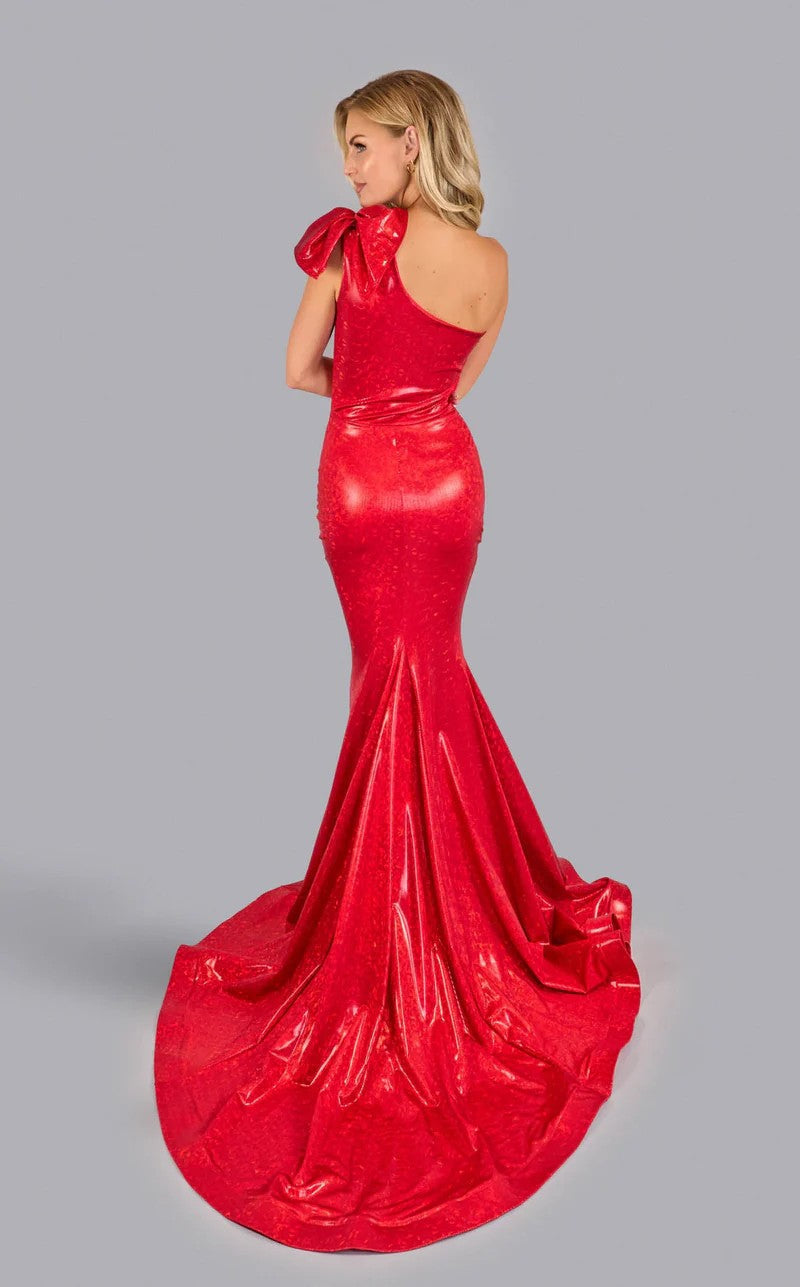 Jessica Angel JA2598 One-Shoulder Mermaid Open Back Train B’Dazzle Dress