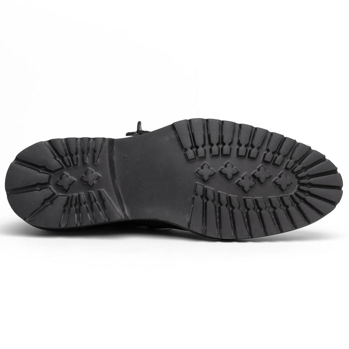 Zelli Campo Sueded Goatskin Lace-up Blucher Shoes in Black