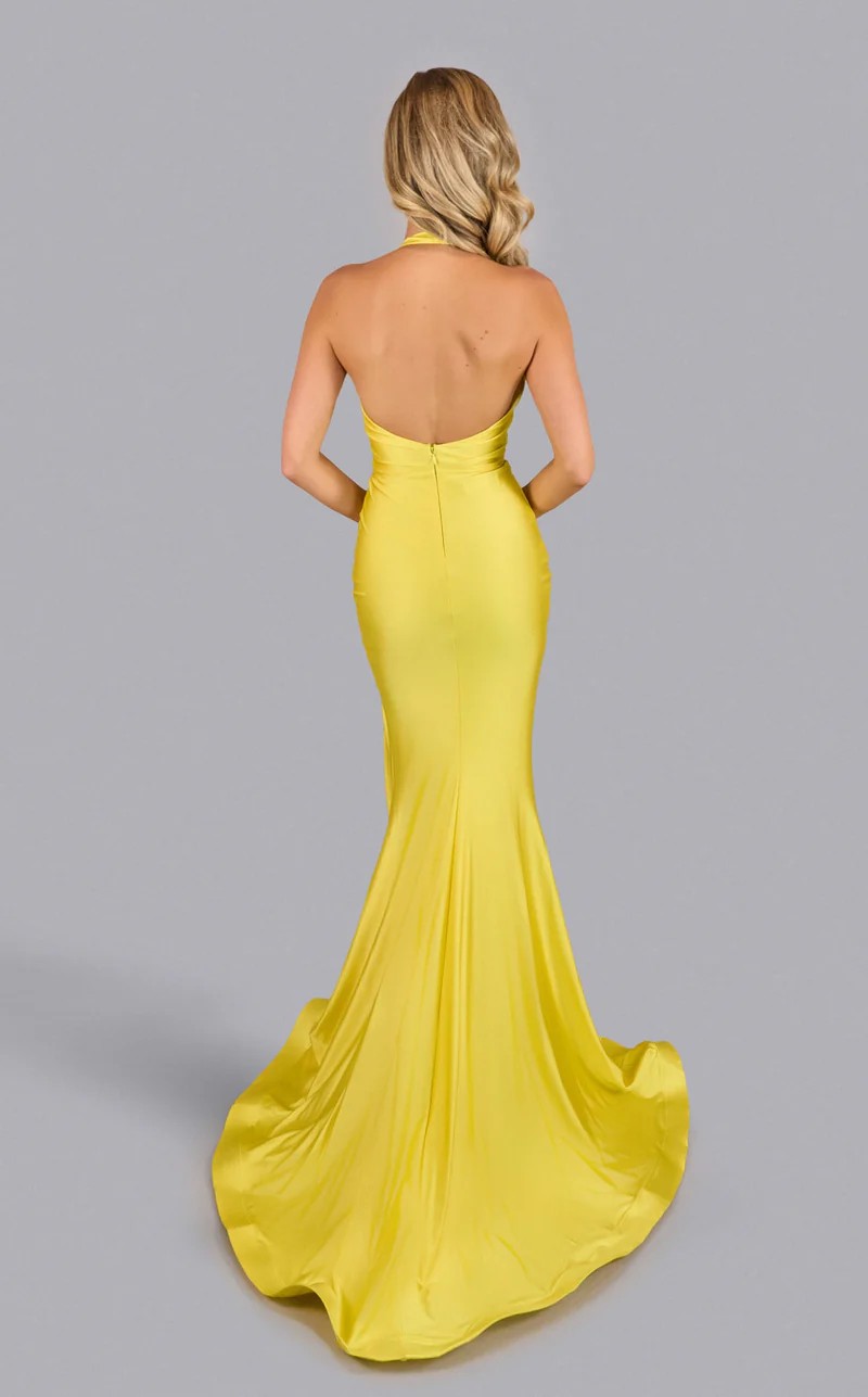 Jessica Angel JA2624 Halter Mermaid Side Slit Prom Formal Floor-Length Dress
