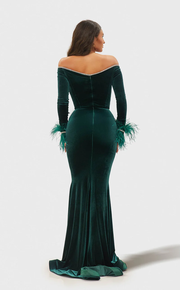 Jessica Angel JA2668 Off-Shoulder Mermaid Evening Formal Floor-Length Velvet Dress