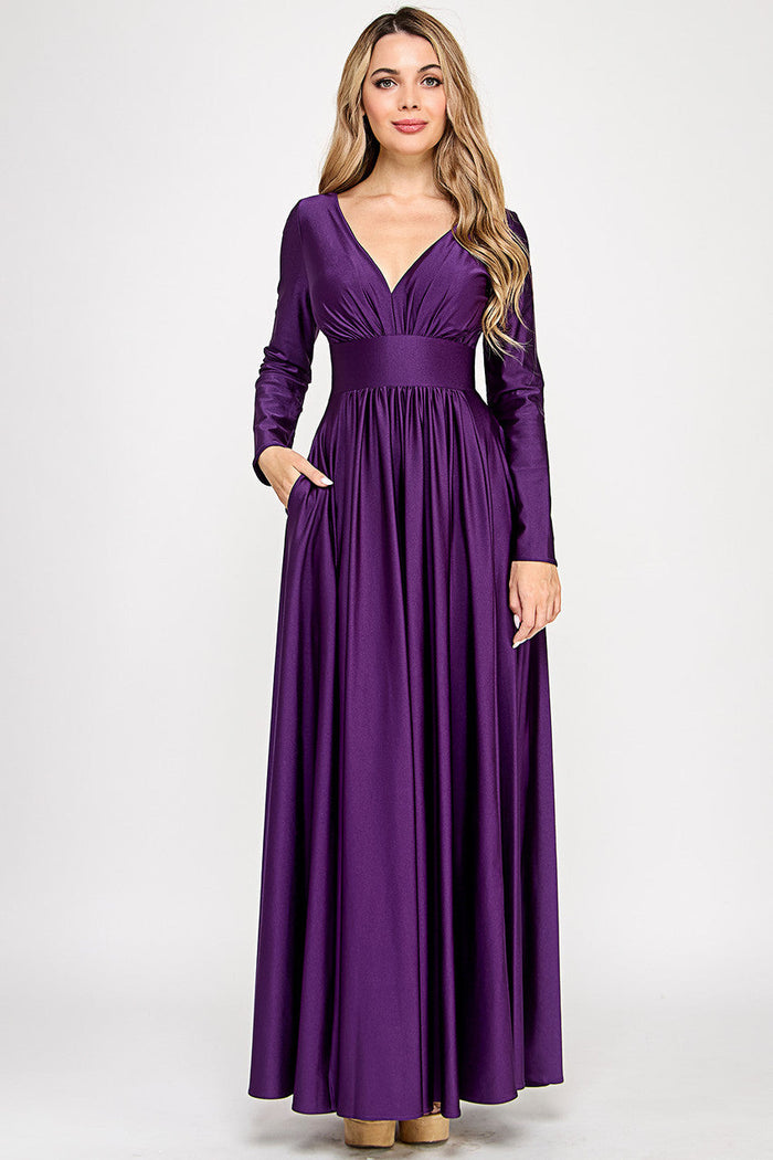 Mother Of The Bride Dress Stretchy Long Sleeve Formal Gown