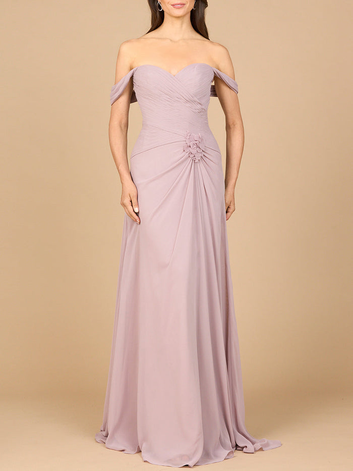 Off Shoulder Chiffon Dress