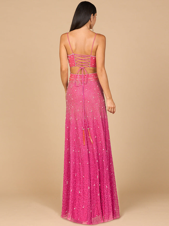 Lara 29033 Ombre Beaded Prom Dress
