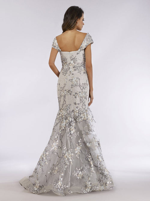 Lara 29642 - Cap Sleeve Mermaid Evening Gown