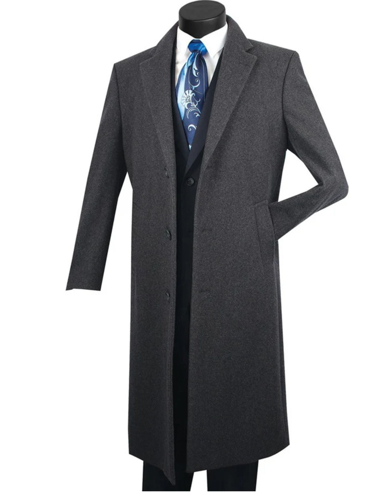 Royal Blue Men's Slim Fit Sharkskin Suit - Stylish & Modern by Vinci