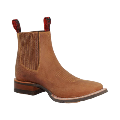 Botines Charros Quincy de Gamuza con Punta Cuadrada