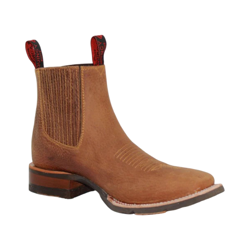 Botines Charros Quincy de Gamuza con Punta Cuadrada