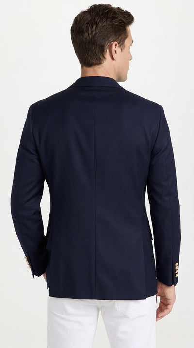 Men’s Navy Blue Club Blazer with Gold Buttons – Ted Lasso Inspired Classic Sport Coat