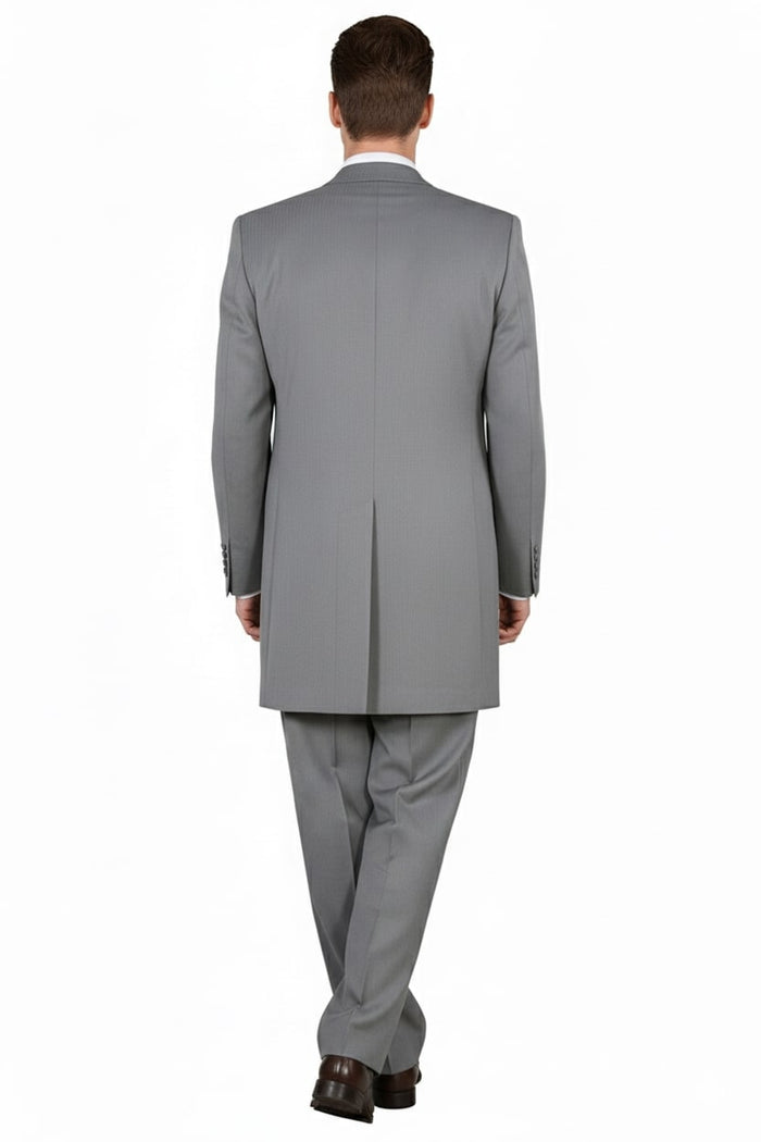 Mens Zoot Suit - Light Gray 3-Piece Suit with Vest - Classic Business and Wedding Formal Wear - 1920s Fashion by USA Men's Outlet