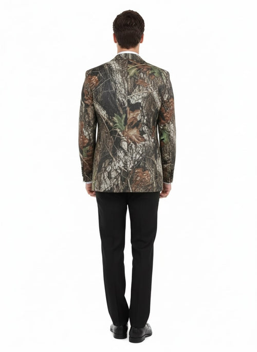 Mens Camo Sport Jacket - Camouflage Blazer - Camo Sport Coat in Green and Brown Color by USA Men's Outlet
