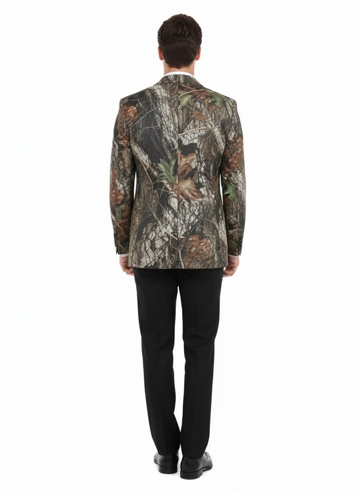 Mens Camo Sport Jacket - Camouflage Blazer - Camo Sport Coat in Green and Brown Color by USA Men's Outlet