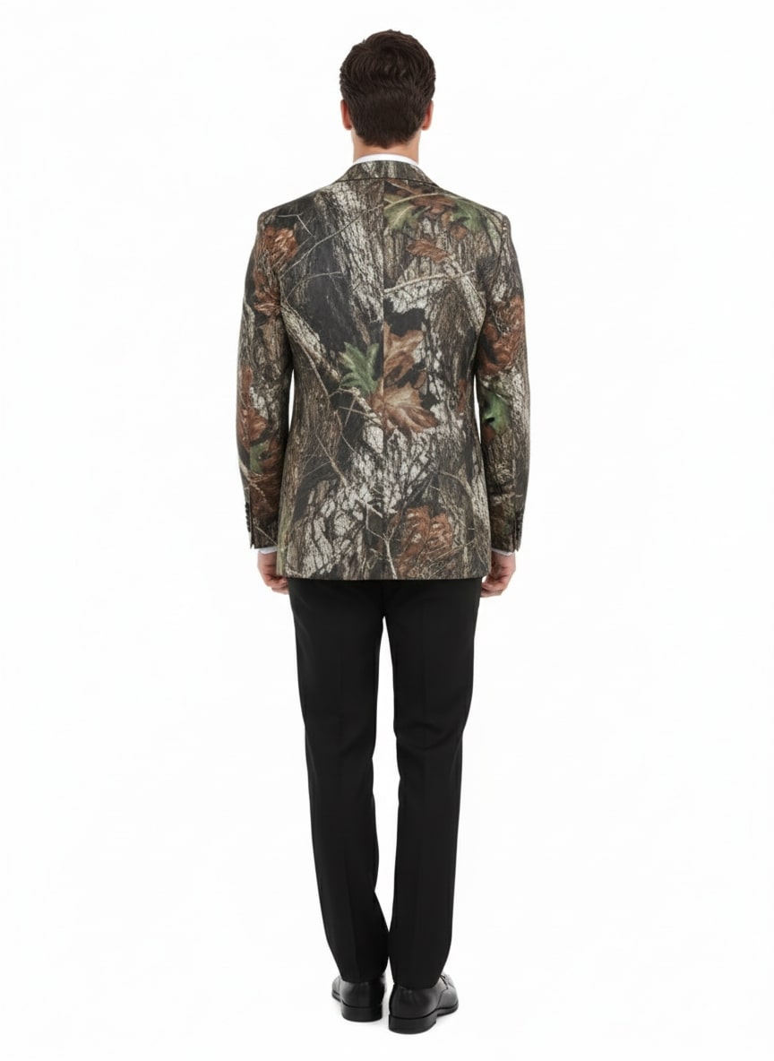 Mens Camo Sport Jacket - Camouflage Blazer - Camo Sport Coat in Green and Brown Color by USA Men's Outlet