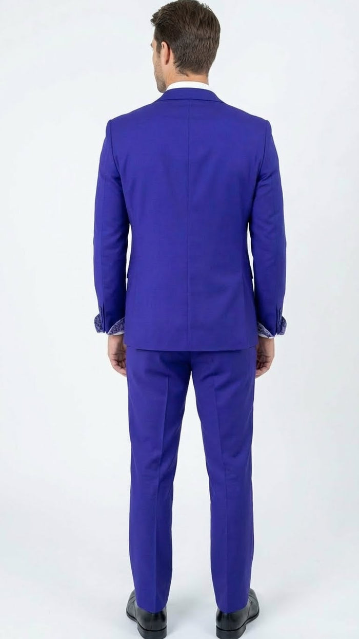 Men’s Purple and white sivler lapel Embellished Tuxedo Suit - Formal Wedding, Prom, and Gala Outfit Mardi Gras - USA Men's Outlet