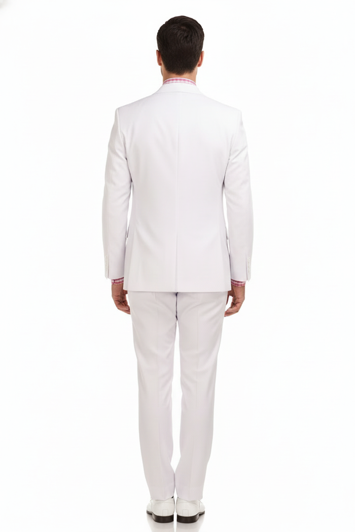 Men’s White Double-Breasted 3-Piece Suit Set - Premium Tailored Fit Formal Wedding and Evening Suit by USA Men's Outlet