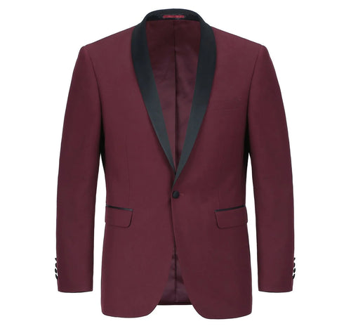 Renoir 201-8 Men's Slim Fit 2-Piece Shawl Lapel Slim Fit Tuxedo Suit