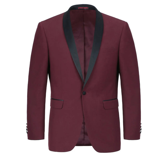 Renoir 201-8 Men's Slim Fit 2-Piece Shawl Lapel Slim Fit Tuxedo Suit