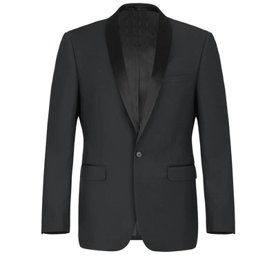 Renoir 201-1 Men's Slim Fit 2-Piece Shawl Lapel Slim Fit Tuxedo Suit