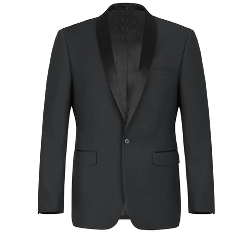Renoir 201-1 Men's Slim Fit 2-Piece Shawl Lapel Slim Fit Tuxedo Suit