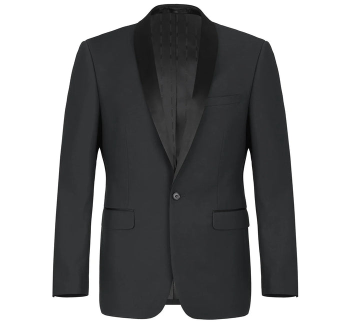 Renoir 201-1 Men's Slim Fit 2-Piece Shawl Lapel Slim Fit Tuxedo Suit