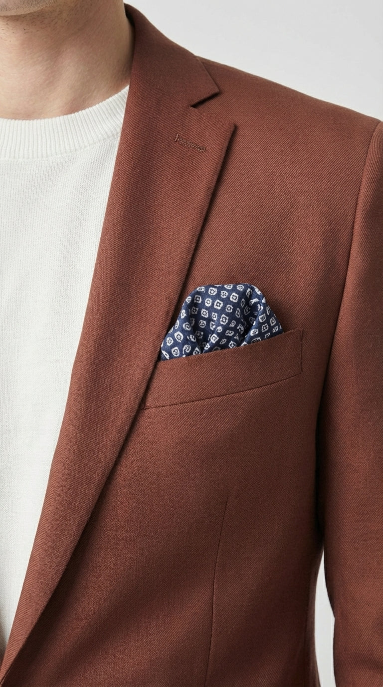 Mens Rustic Brown Light Burnt Orange Copper Blazer – Classic Fit Single Breasted Formal Casual Dress Jacket