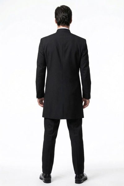 Men’s Black Coat Matrix Keanu Reeves Inspired Long Coat – Classic Mandarin Collar Formal Overcoat, Stylish Winter Trench Coat, Neo Style Jacket