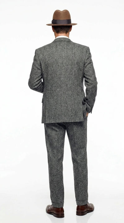 Men’s Grey Vintage Gangster Suit – Bonnie and Clyde Inspired 3 Piece Classic 1920s Formal Outfit