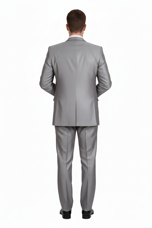 Men’s Light Gray 3-Piece Modern Fit Suit with Vest - Classic Formal Business and Wedding Attire by USA Men's Outlet