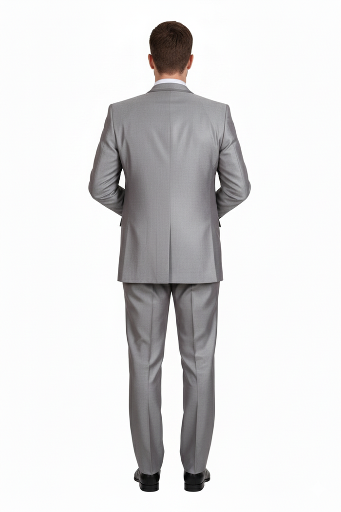 Men’s Light Gray 3-Piece Modern Fit Suit with Vest - Classic Formal Business and Wedding Attire by USA Men's Outlet