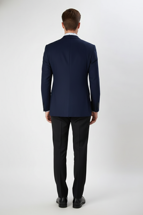 Men’s Navy Blue Double-Breasted Blazer - Suit Jacket - Premium Tailored Fit Formal Wedding and Business Sport Coat by USA Men's Outlet