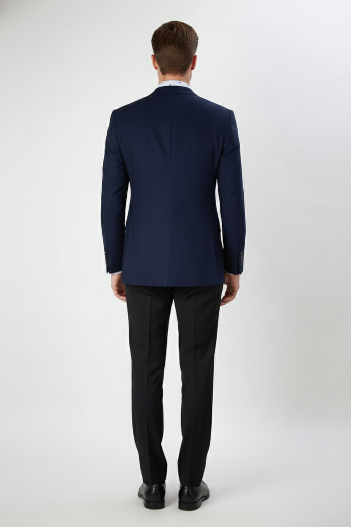 Men’s Navy Blue Double-Breasted Blazer - Suit Jacket - Premium Tailored Fit Formal Wedding and Business Sport Coat by USA Men's Outlet