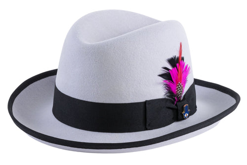 Grey & Black 100 % Wool Australian Fur Godfather Hat by Ferrecci