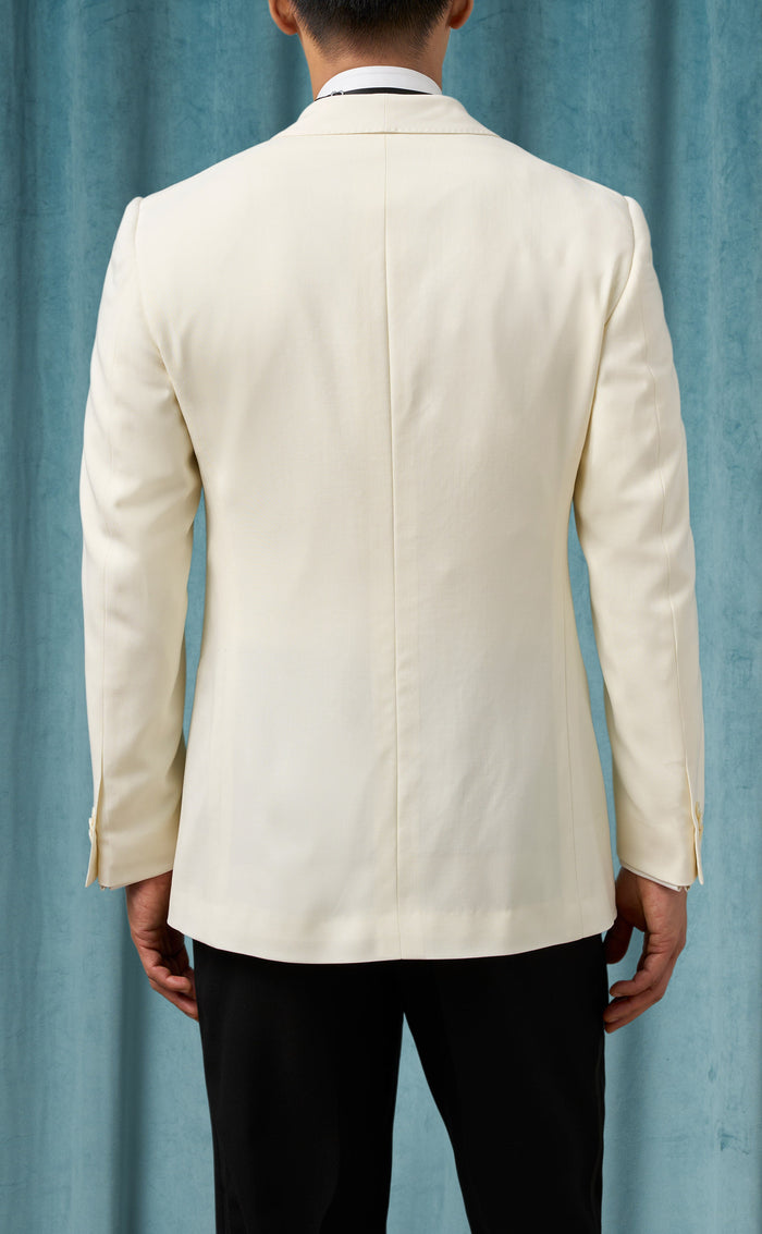 Mens Ivory Dinner Jacket - Cream Wedding Tuxedo Jacket in Off White Blazer Shawl Collar Double breasted by USA Men's Outlet