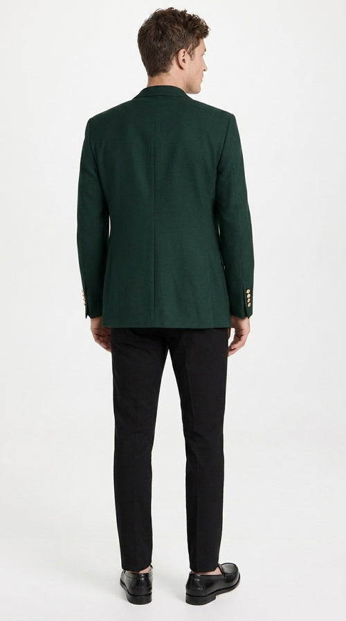 Men’s Hunter Green Blazer with Black Pants –, Church, Business and Formal Outfit dark green color