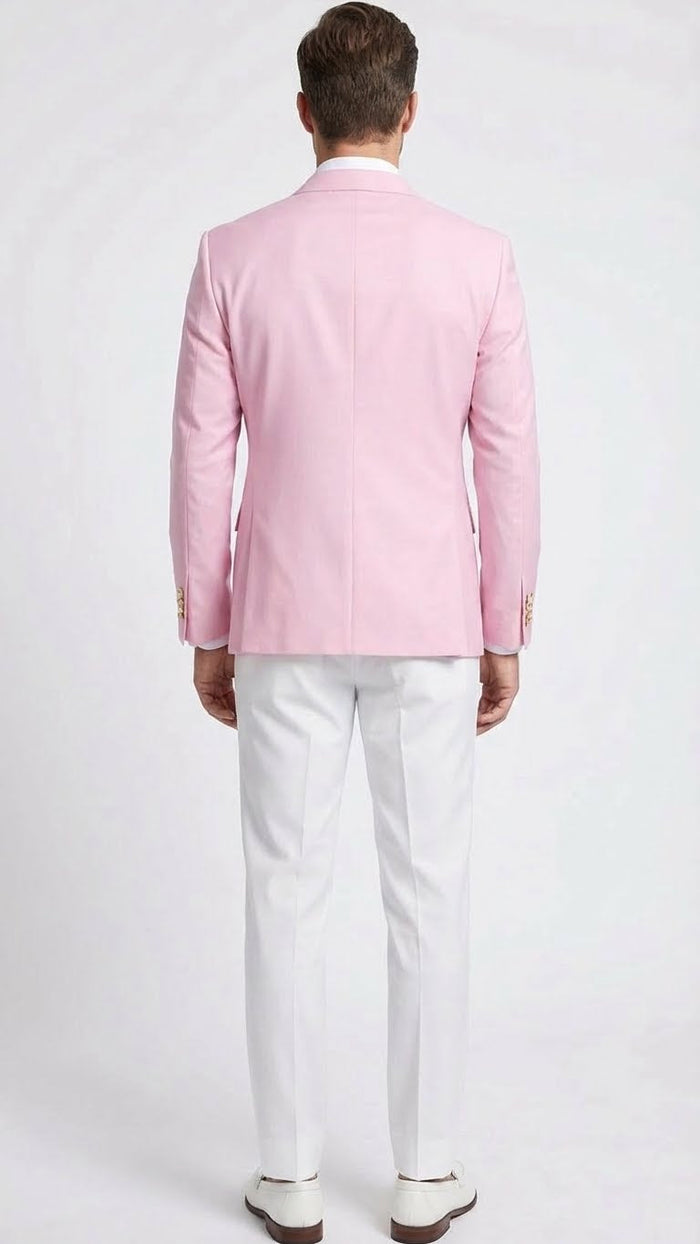 Men’s Light Pink Double Breasted Blazer - Sport Jacket Coat by USA Men's Outlet