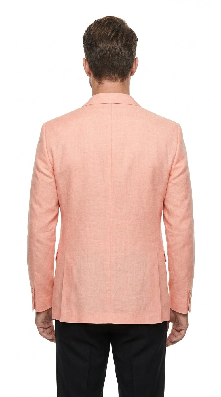 Men’s Peach Blazer – Modern Fit Wedding, Summer, Business Casual & Smart Casual Sport Coat
