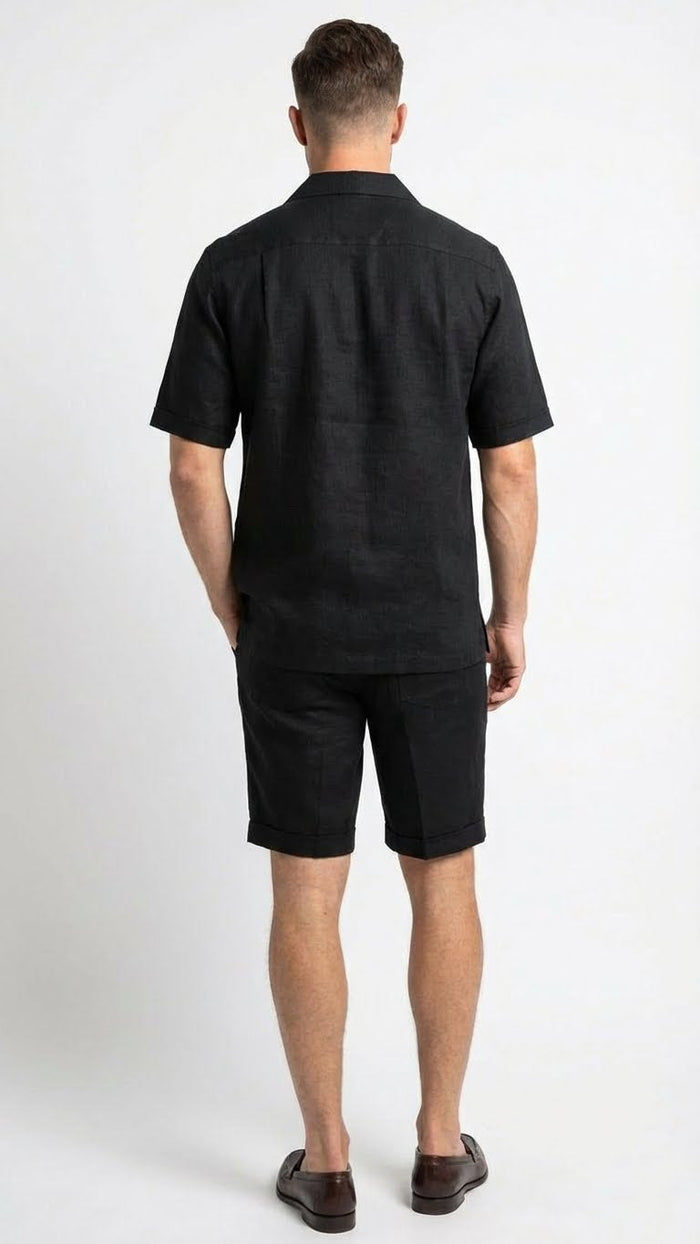 Men’s Black Walking Suit with Short - Classic Leisure and Casual Outfit USA Men's Outlet