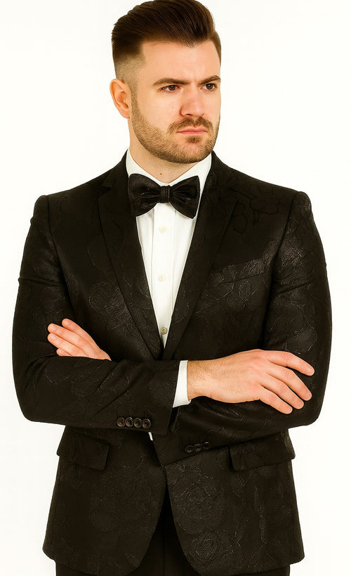 Mens 2 Button Shiny Black Blazer by Alberto Nardoni