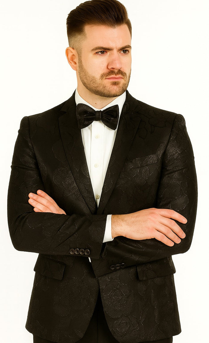 Mens 2 Button Shiny Black Blazer by Alberto Nardoni